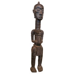 African Wood Carved Sculpture of a Tribal Character