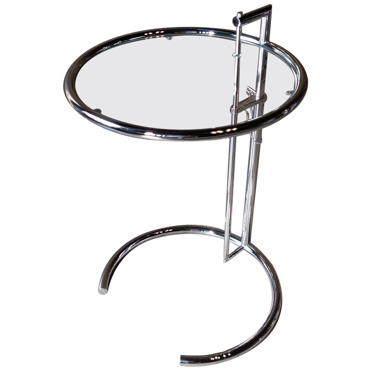 Adjustable Chrome Side Table E 1027 by Eileen Grey, Germany, 1980s