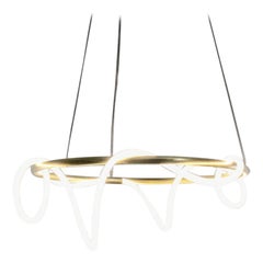 Shiva Chandelier in Brushed Brass and Fabric by Morghen Studio