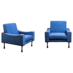1970s Pair of armchairs by Angelo Mangiarotti