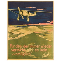Original Vintage Motivation Poster Nothing Is Impossible Unmoglich Doval Quote
