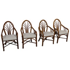 Set of 4 Rattan Dining Chairs 