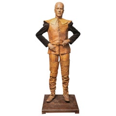 Lifesize Vintage Wooden Mannequin Featuring Articulated Arms and Legs