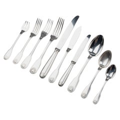 133-Piece Set of Silver-Plated Flatware by Christofle Model Vendome Coquille