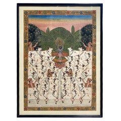 Large South Indian India Asian Hindu Lord Krishna Original Pichwai Painting