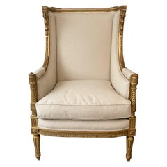 French Neoclassical Giltwood Bergere 
