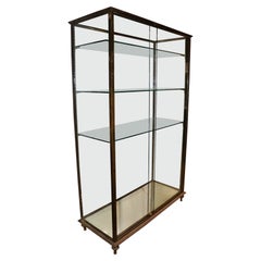 Great Solid Bronze French Directoire Style Vitrine with Finials Circa 1940
