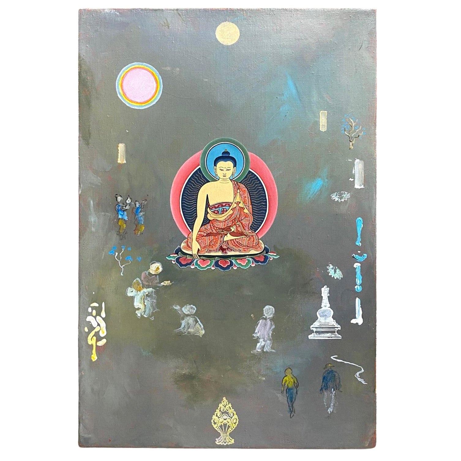 Tim Timothy Johnson Australian Artist Signed Buddhist Buddha Original Painting