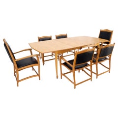 Massiv gebogener Ahorntisch 6 Stühle Bank Handgefertigt Jointly Studio Esstisch Set Mint!
