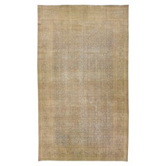 Tapis persan antique Tabriz en laine brun clair surdimensionné fait à la main avec motif Shah Abbasi