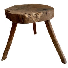 Hand Carved Primitive Hardwood Table From Mexico, Circa 1960´s