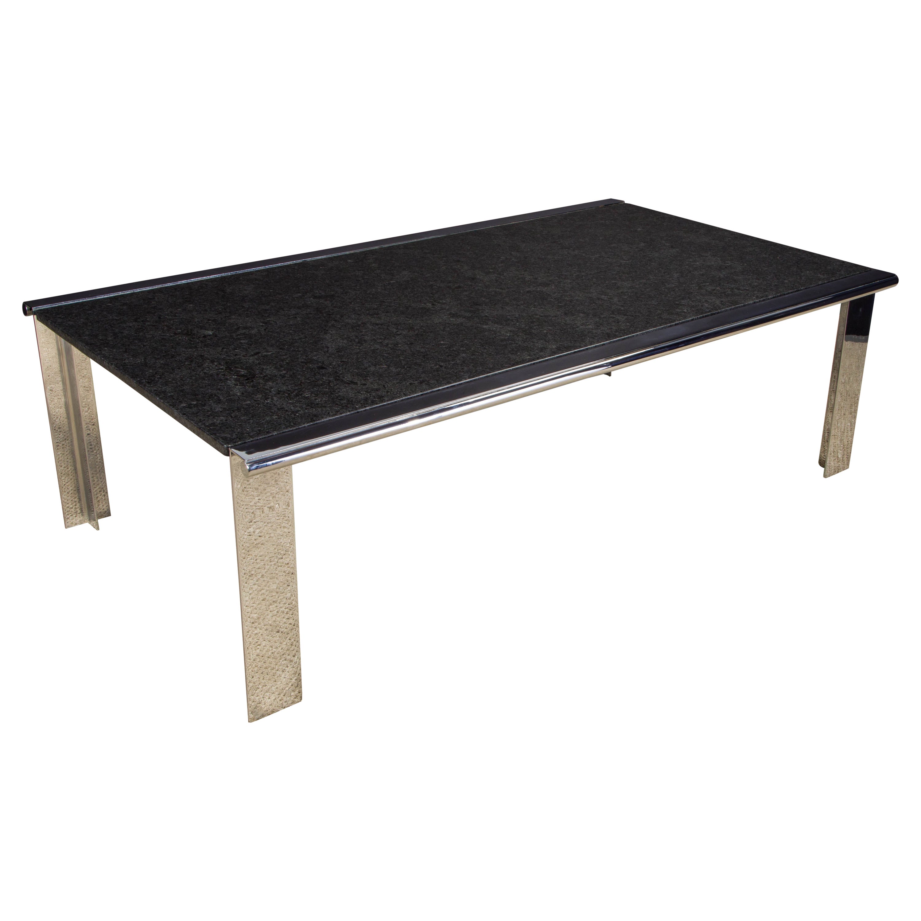 Monumental Custom Granite and Steel Dining Table by Anthony Lumsden, 1970s  For Sale