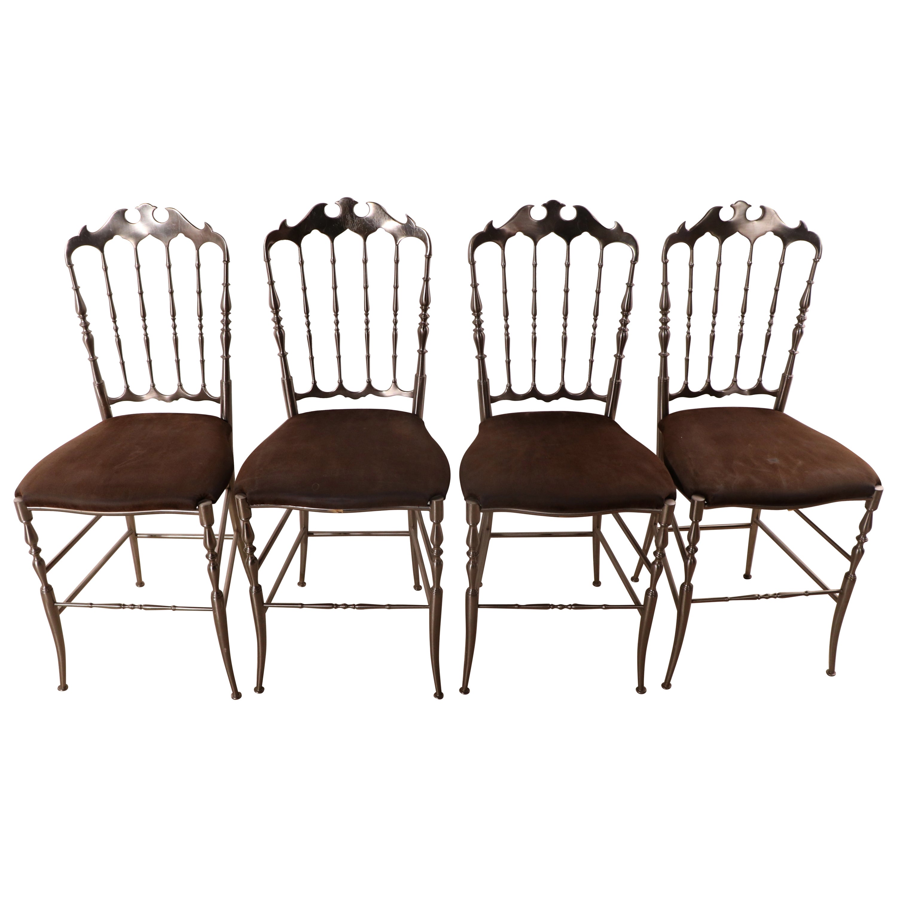 Set of Charivari Chairs in Steel Finish from Made in Italy retailed by WJ Sloane