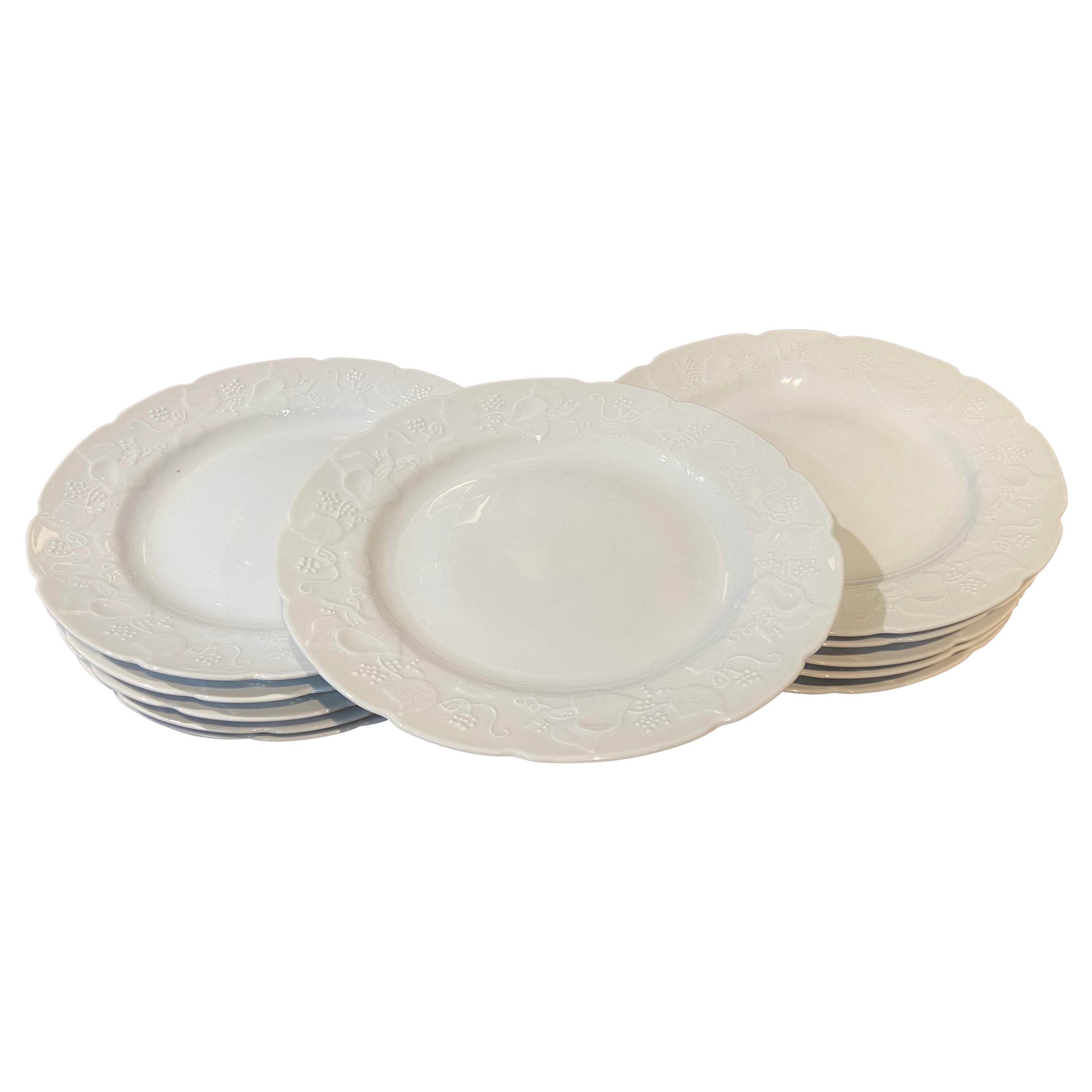 French Set of Eleven Dinner Plates by Lierre Sauvage CNP  For Sale