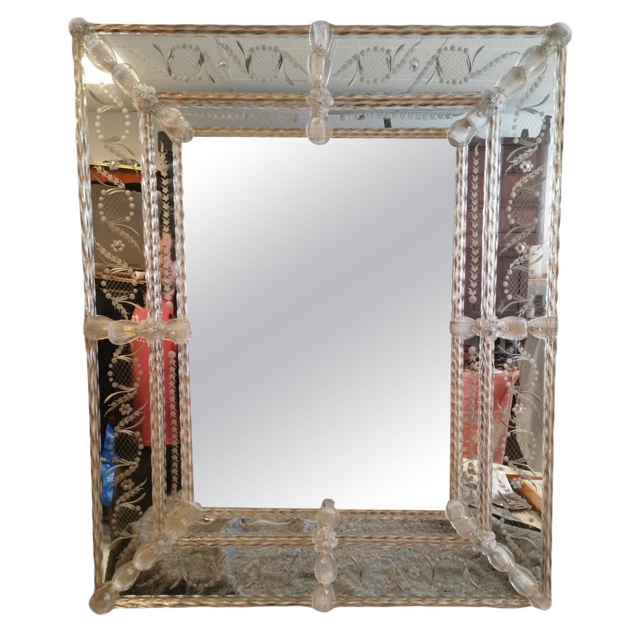 Murano Mirror from 70 S Italy 20th Century For Sale