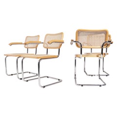 Set of 4 Midcentury Marcel Breuer S64 Cesca Chairs, Fasem Italy