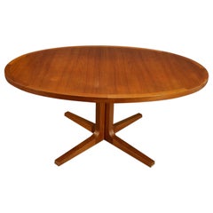 Extendable Two Leaf Oval Dining Table in Teak by Dyrlund