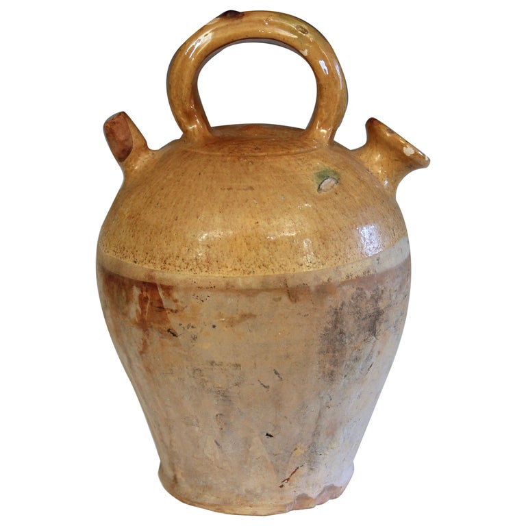 Antike antike französische Keramik Cruche Confit Topf Wasserkrug Old  Amphora Provence Land im Angebot bei 1stDibs