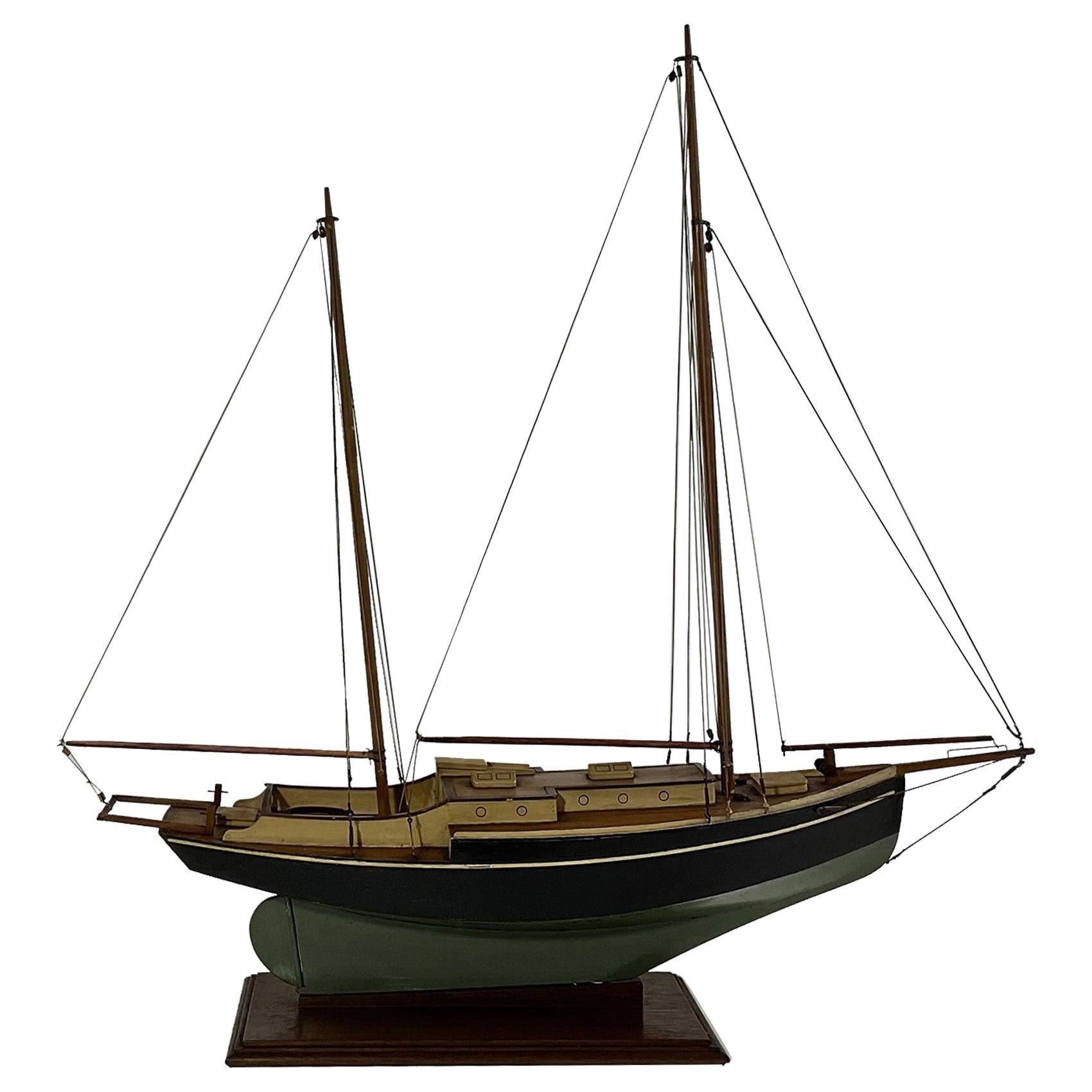 Antique Model of a Two Masted Schooner For Sale