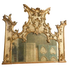 Lacquered and gilded mirror, richly carved, 19th century Roma - Italy