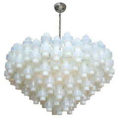 Large Opalescent Murano Glass Chandelier