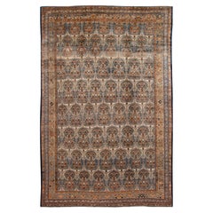 Antique Bibikabad Beige Handmade Persian Wool Rug with Allover Motif