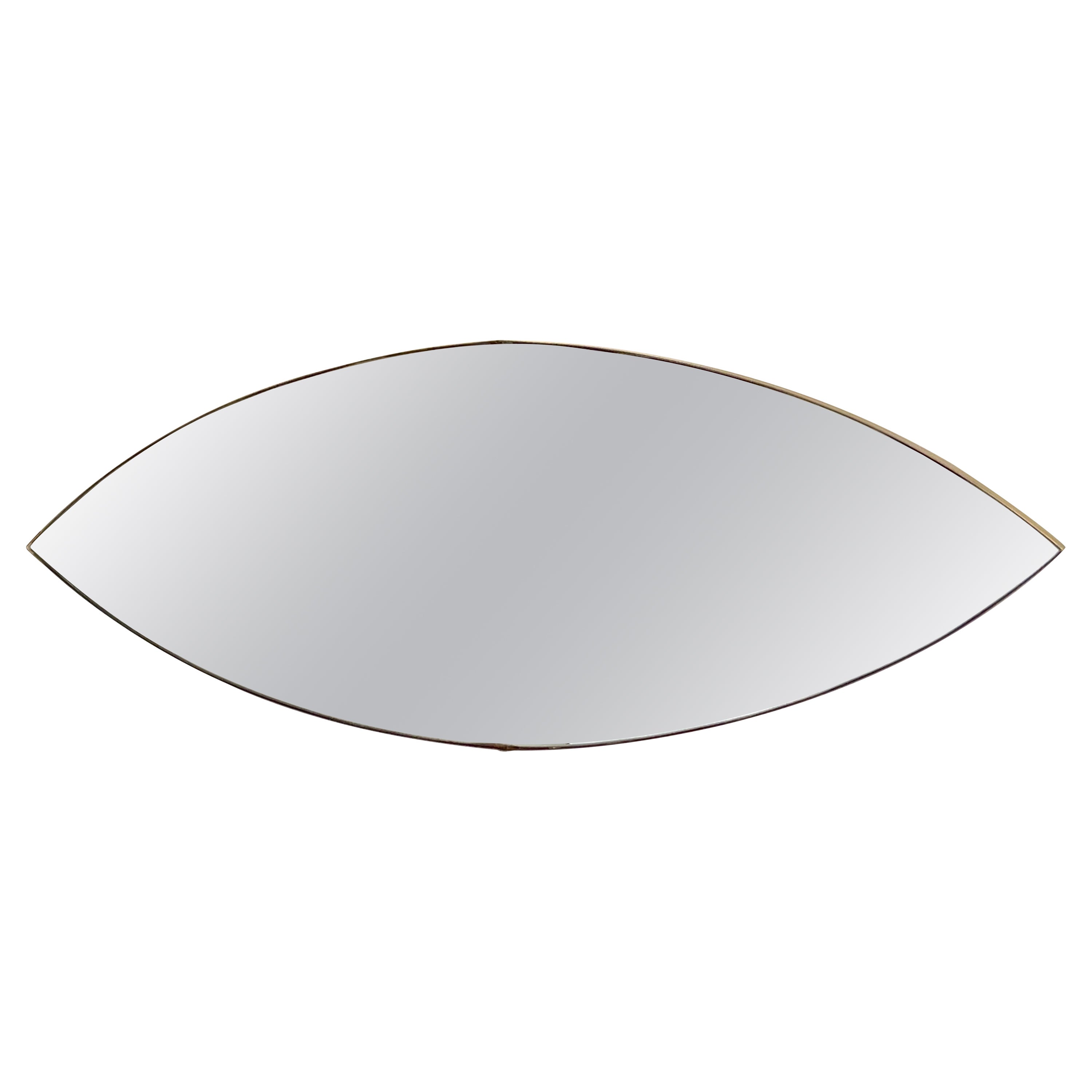 Italian Mid -Century Modern Brass Eye Motif / Ellipsis Points Mirror, 1950s