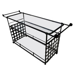 Florentiner schmiedeeiserner Barwagen "Bar Cart" in Braun von Jordan