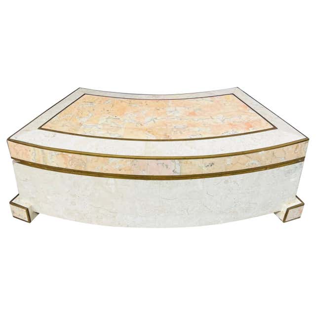 Pair of Mosaic Green Penshell Boxes with Brass Accents by Maitland ...