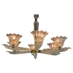 Venetian Star Chandelier in Murano Glass 6 Arms of Light, circa 1950