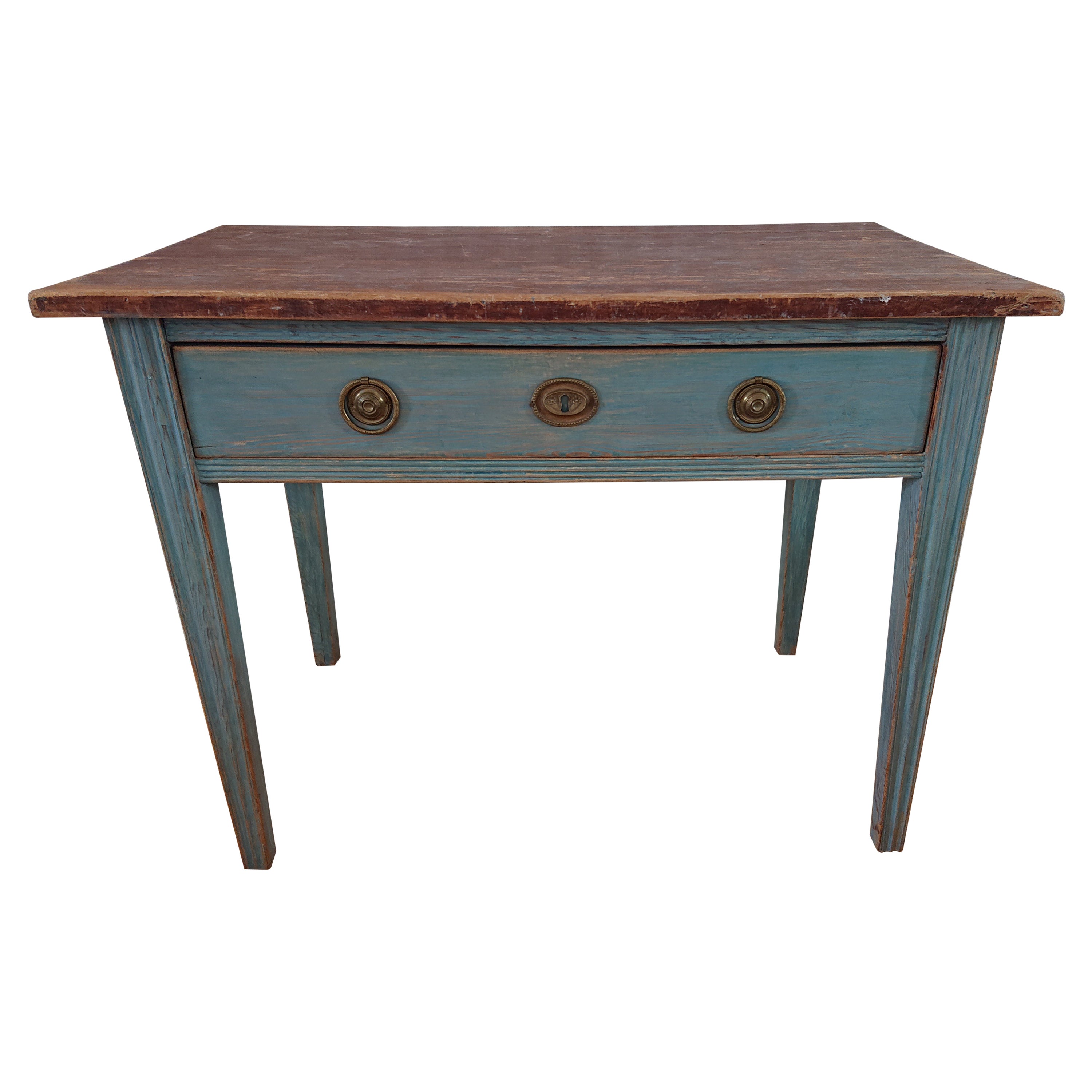 Early 19th Century Swedish  antique  rustic Gustavian Desk with Original Paint