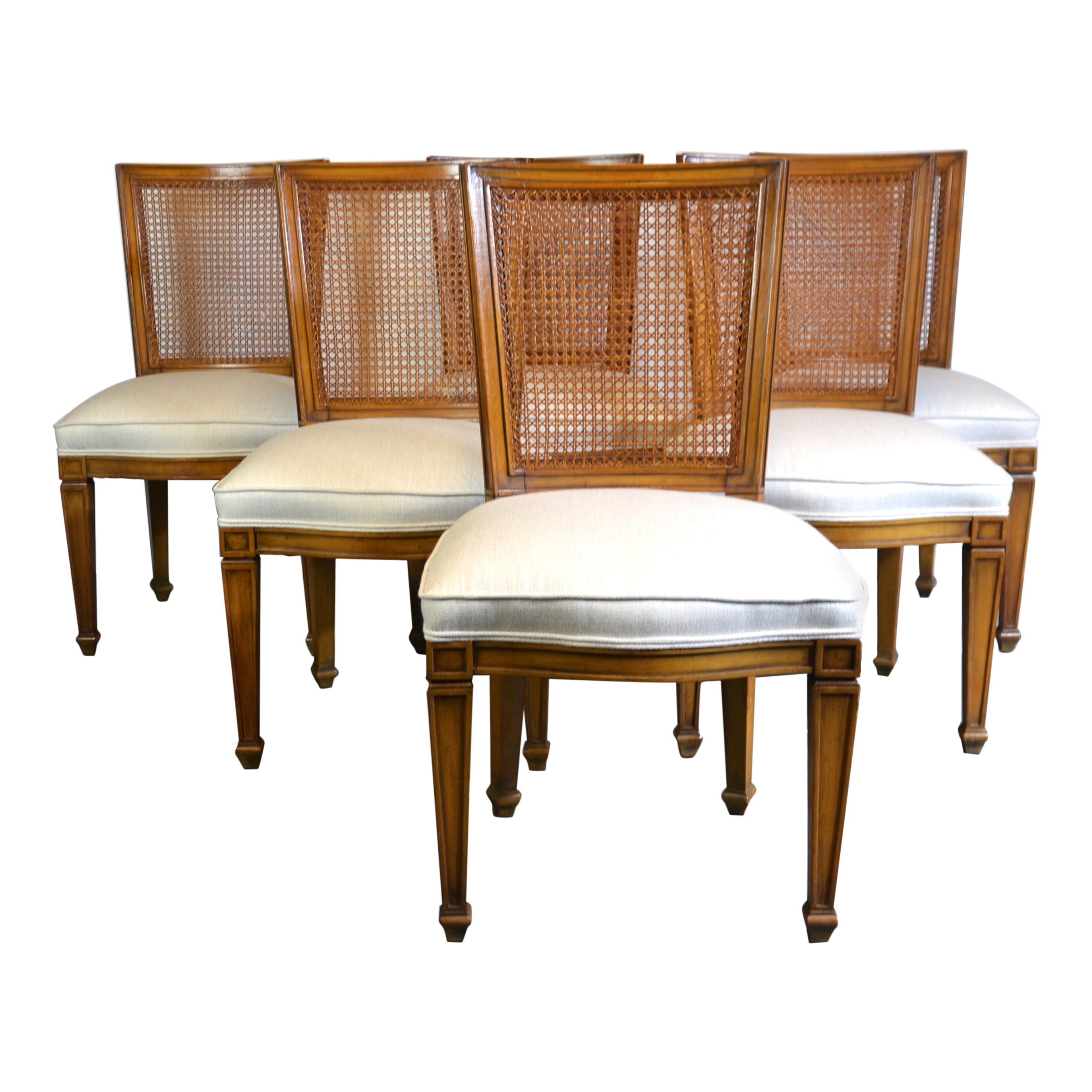 Set of Five Tall Back Tufted Dining Chairs at 1stDibs