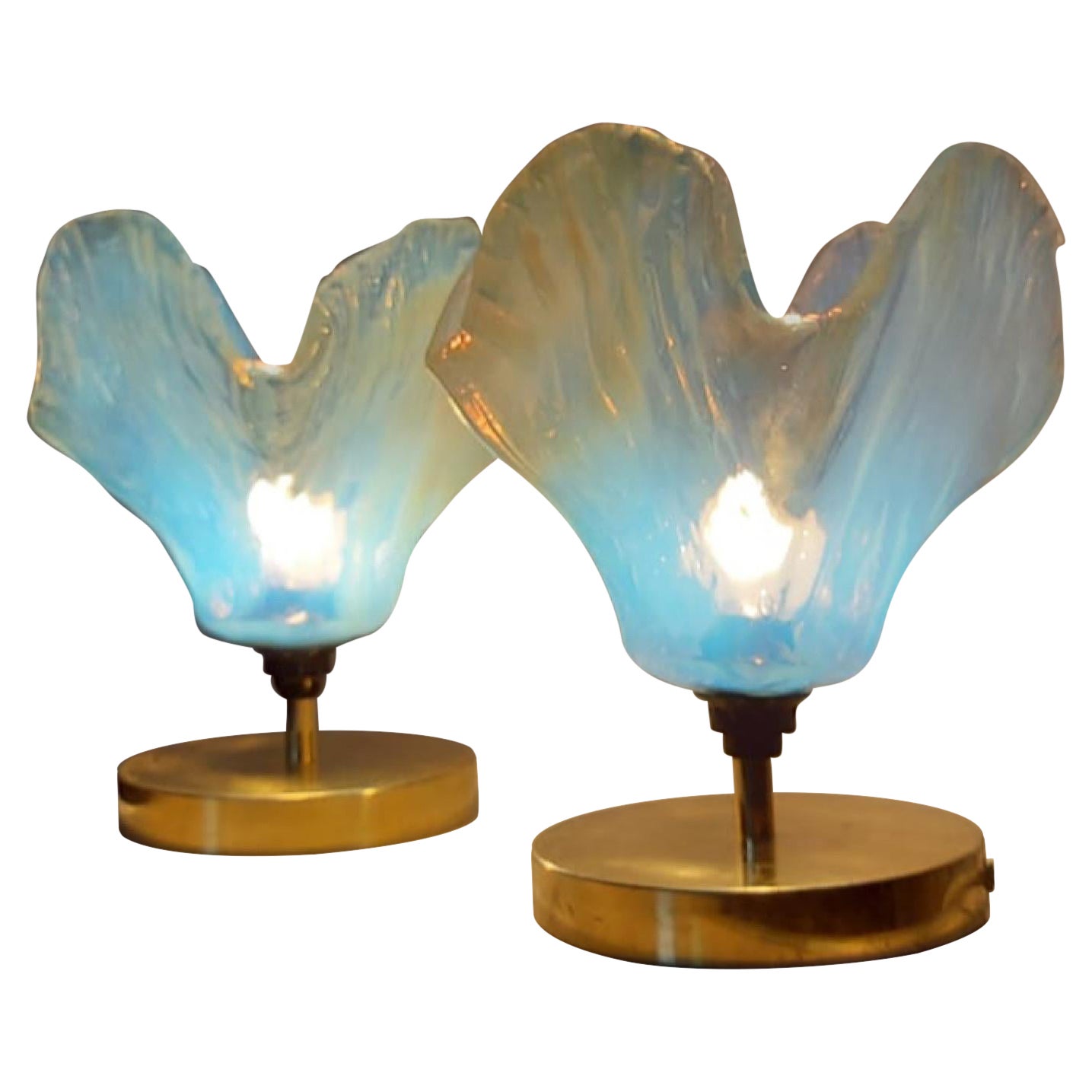 Pair of Murano Flower Lamps at 1stDibs