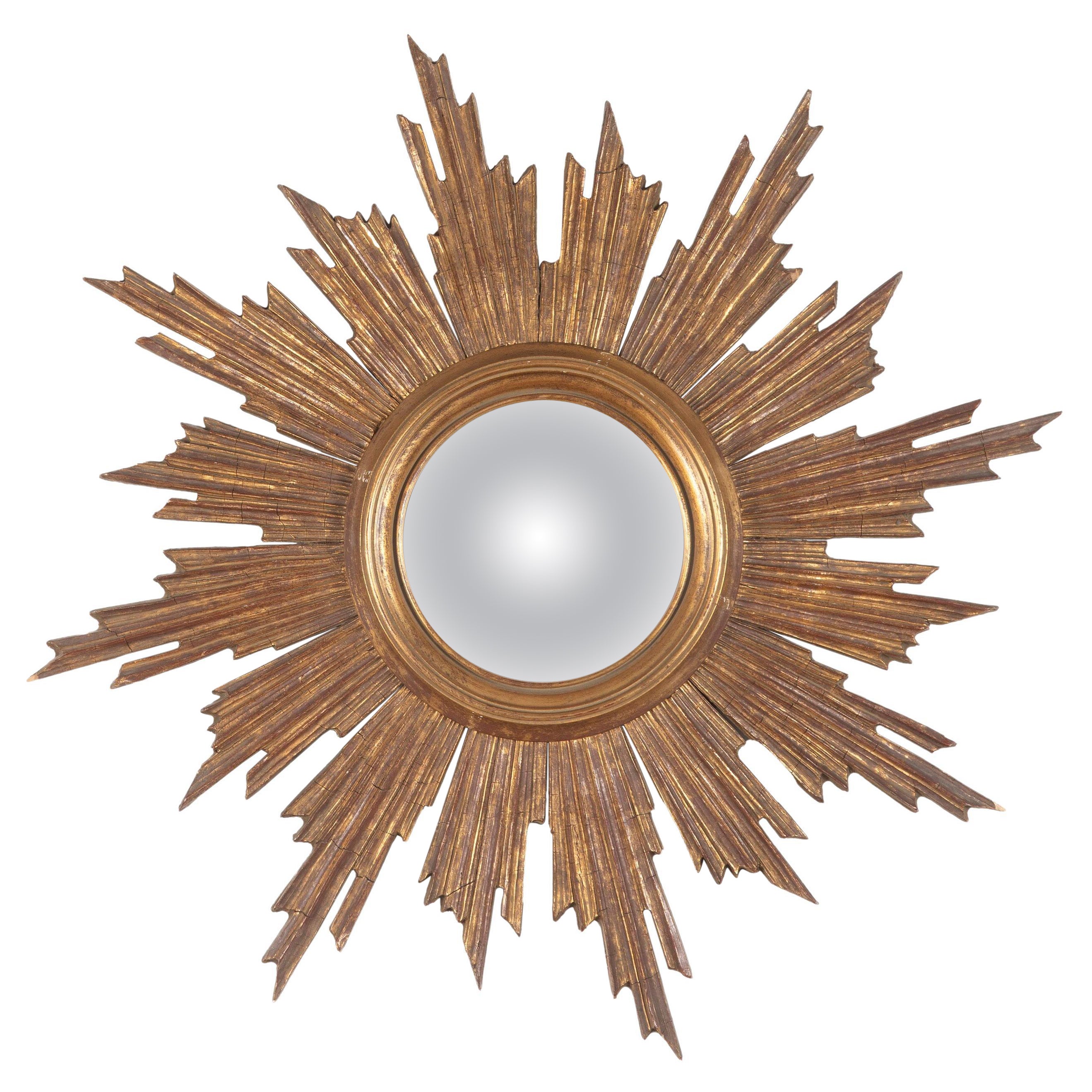 Carved Gilt Wood Sunburst Mirror at 1stDibs