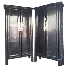 Mid-20th Century, French, Lacquered Hand Made Tall Cabinet Set Multi Use