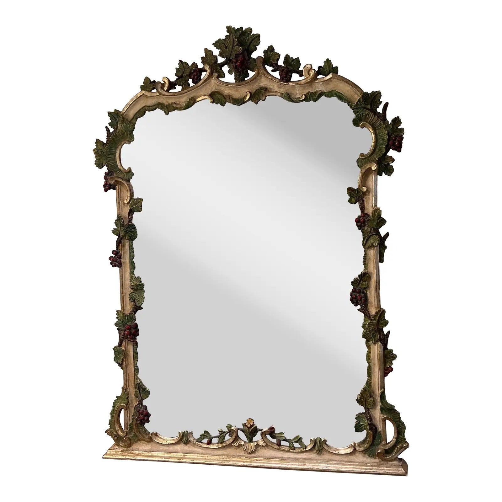 Elaborately Hand Carved French Grape Vine Mirror For Sale
