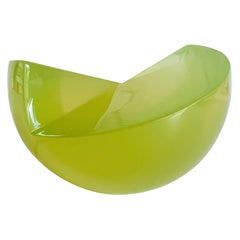 Lime Green Semi Sphere Sculpture in Polished Resin by Paola Valle