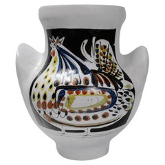 Ceramic Urn/Vase with Rooster by Roger Capron