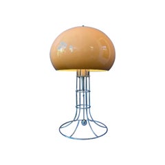 Space Age Herda''s Classic Mushroom Table Lamp in Chrome, 70s Mid-Century Modern