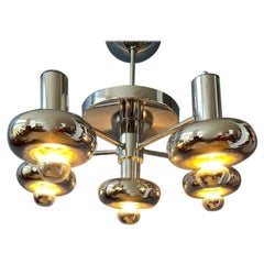 Space Age Chrome Chandelier Scoliari Retro 70s, Mid Century