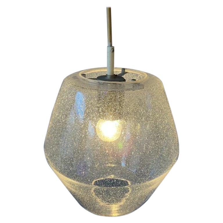 Mid Century Kristall B1217 Pendant Lamp in Murano and Opaline Crystal by Raak For Sale