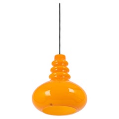 Petite Orange Glass Pendant Light by Peill Putzler, Germany, 1970