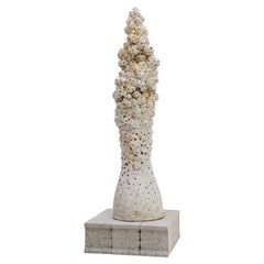 Zeitgenössische Keramik Stehlampe Skulptur von Agnès Debizet, 2019