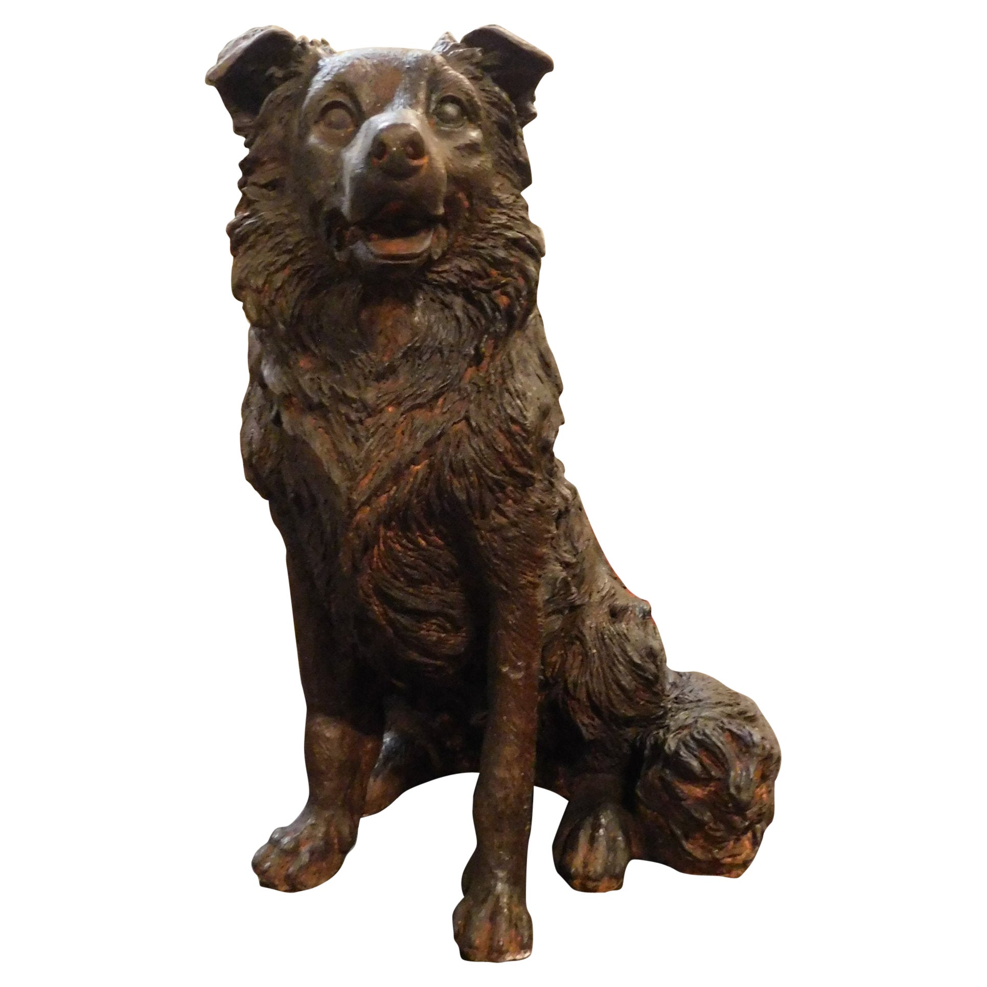 Cast Iron Dog Sculpture, 20th Century, Italy