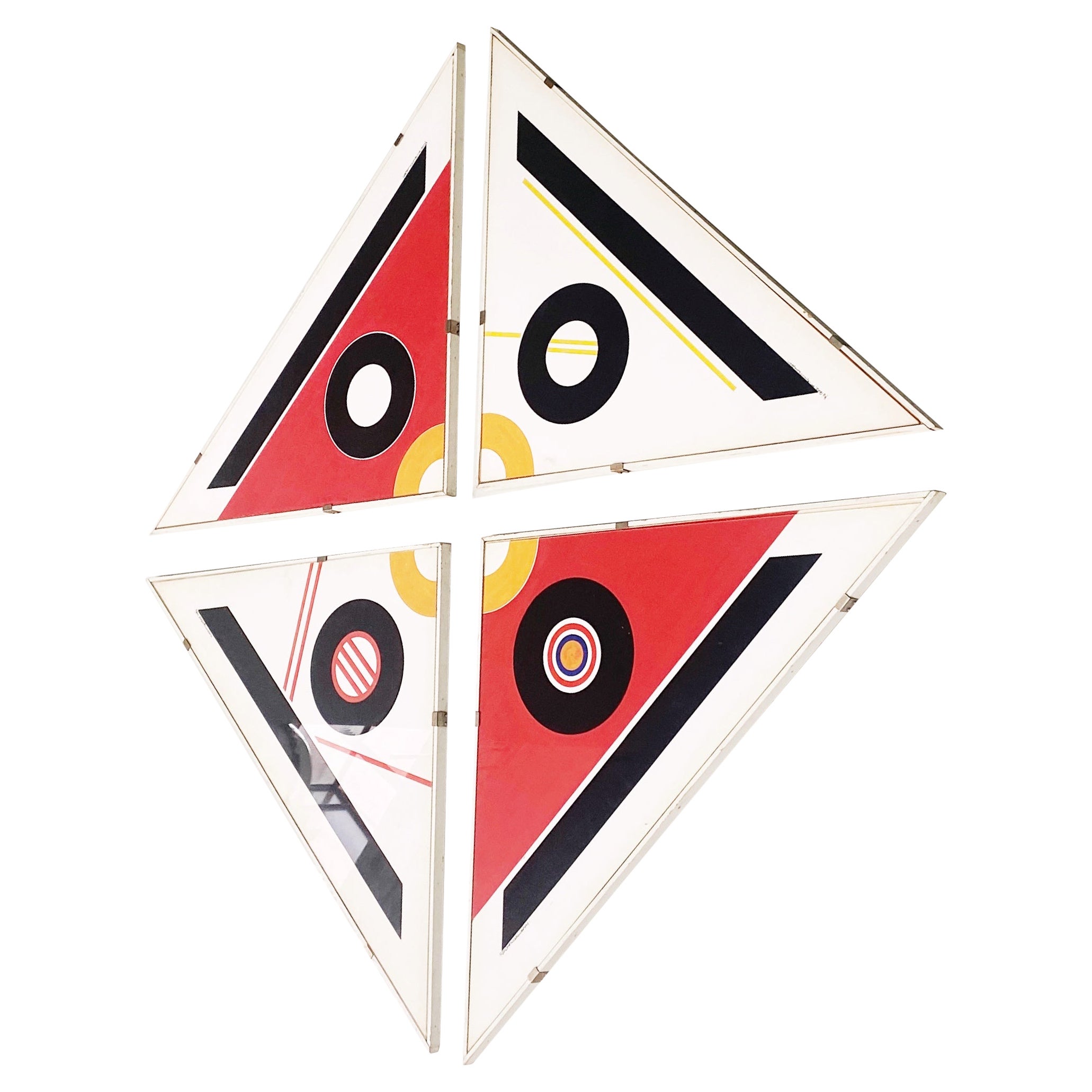 Italienisches modernes Bild der Moderne mit geometrischen Dekorationsdrucken, 1980er Jahre