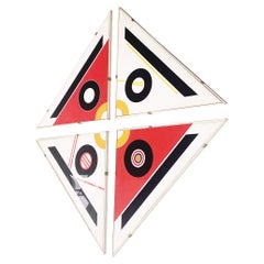 Italian Modern Picture with Geometric Decoration Prints, 1980s