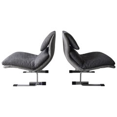 Pair of Post Modern Onda Lounge Chairs by Saporiti