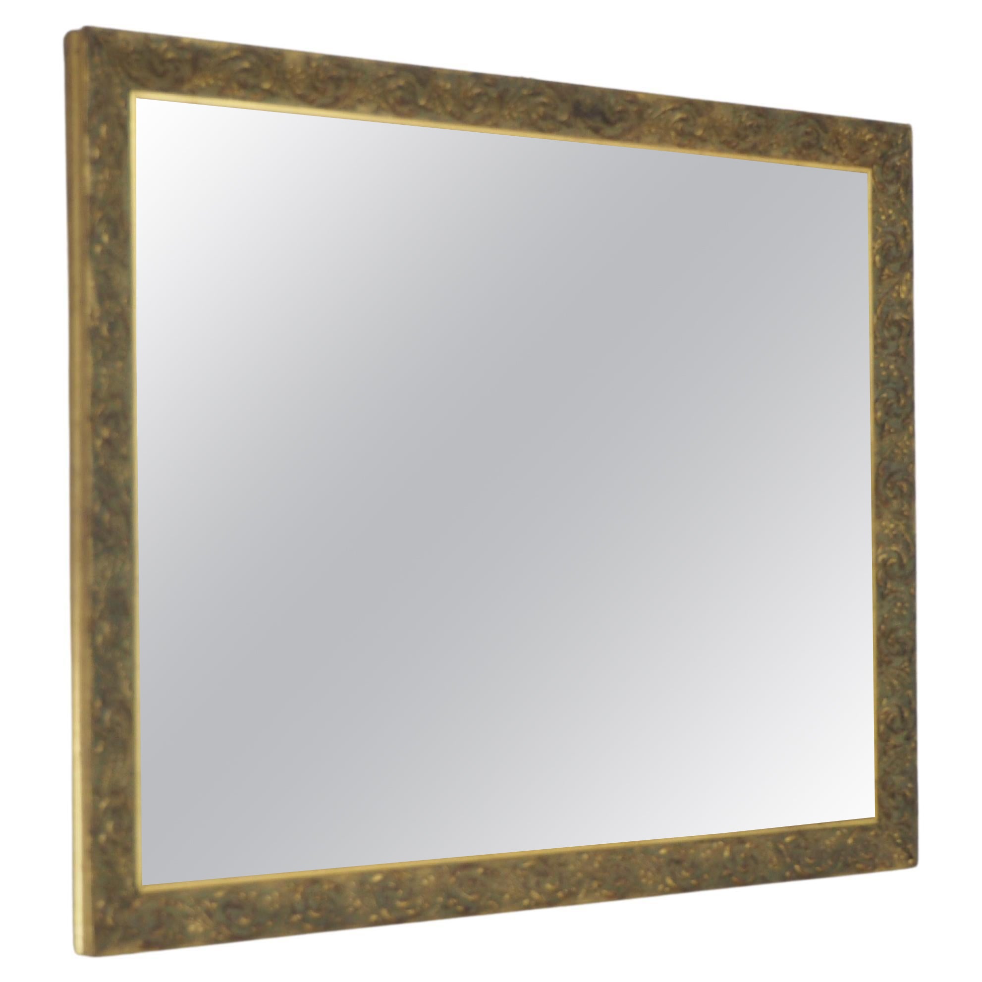 Antique Mirror with Wood Frame For Sale