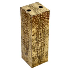Vintage Mid-Century Modern Italian Cast Brass Crocodile Skin Umbrella Stand