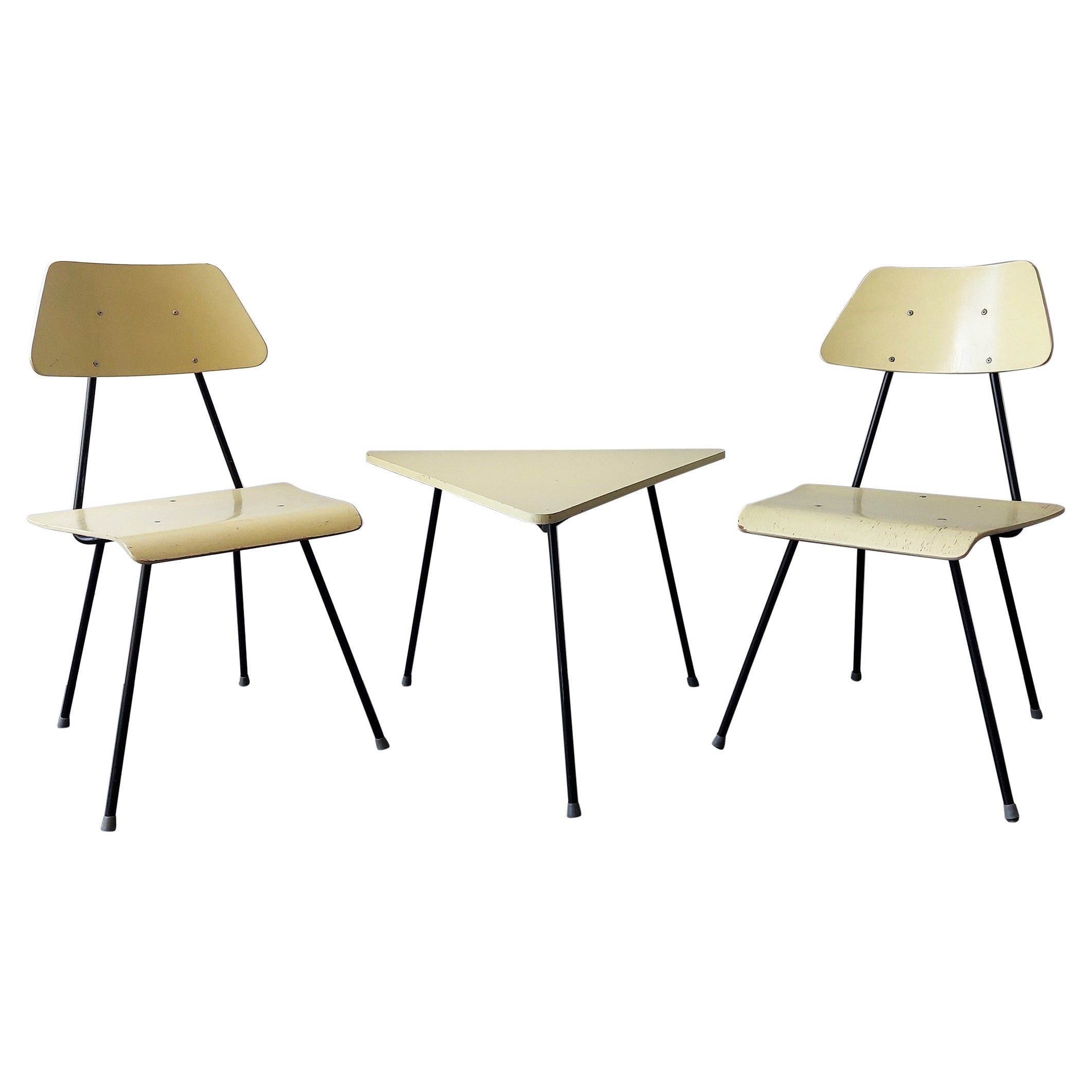 Set of 2 Bedroom Chairs and Sidetabe by Rob Parry for Dico, the Netherlands For Sale